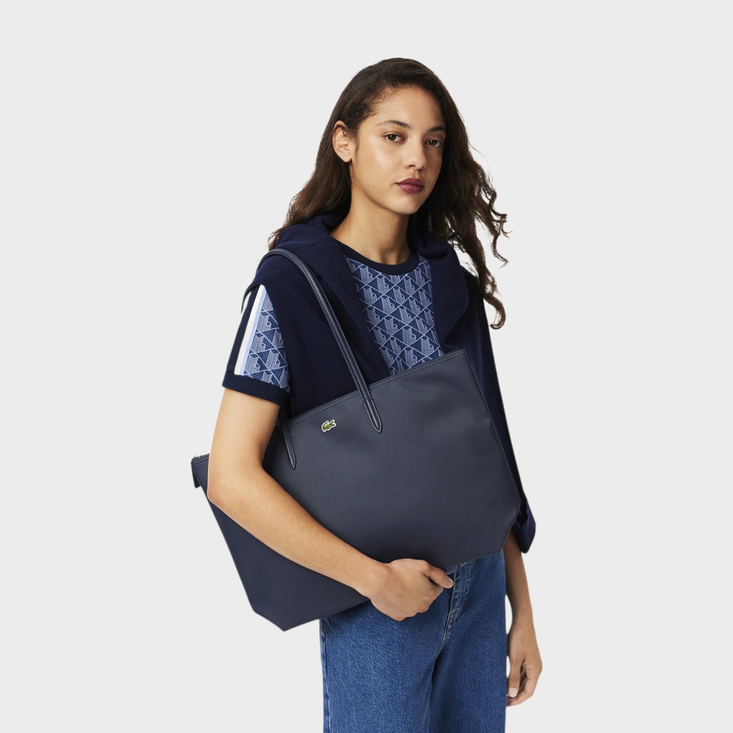 L.12.12 Concept Large Tote Bag Navy Blue